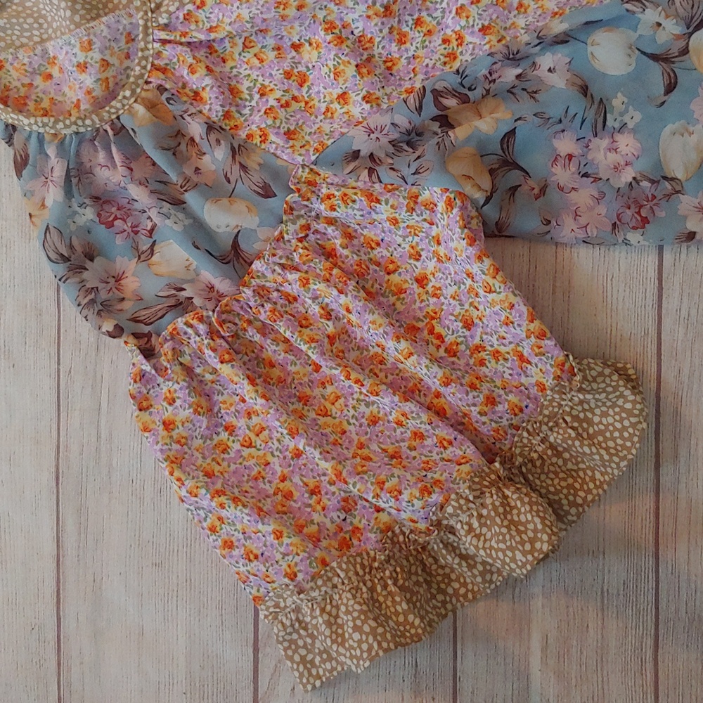 GIGIO FLOWY FLORAL PATCHWORK TOP - Picture 3 of 8